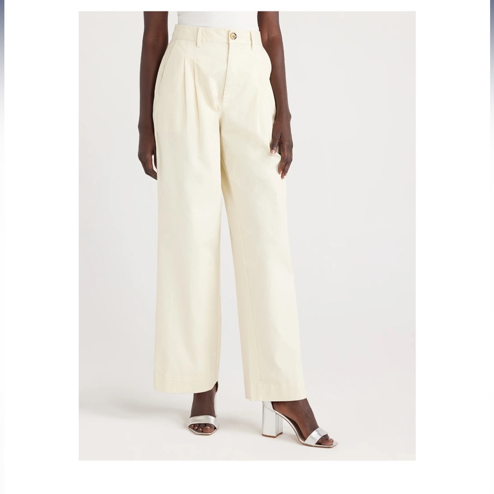 Free Assembly Women’s Wide Leg Chino Pants, 31” Inseam,